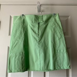 Ann Taylor Loft neon green pleated skirt size 6